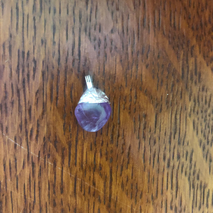 Artisan Made Rock Pendant Resembles Amethyst Handcrafted Necklace 1/2in x 1/2in