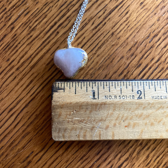 Artisan Made Rock Pendant Resembles Rose Quartz Handcrafted Necklace 3/4 in x 3/4 in