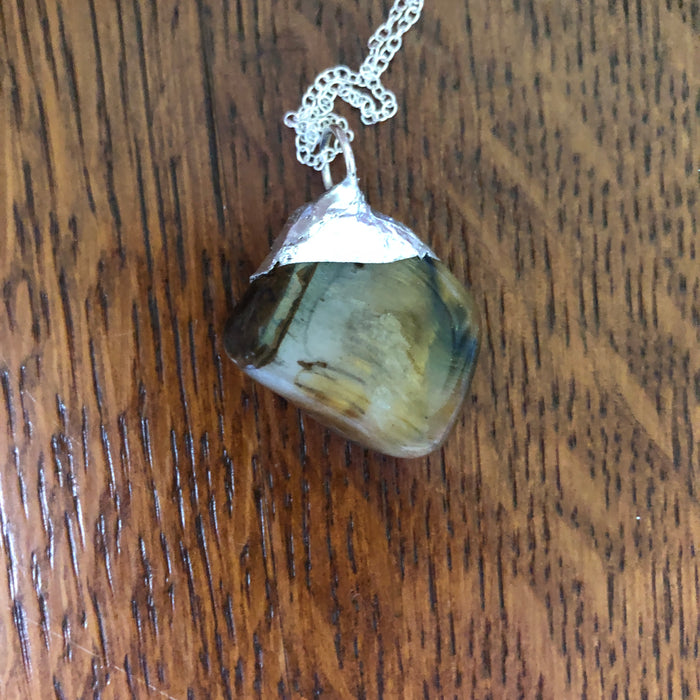 Artisan Made Rock Pendant So Beautiful Resembles a Tiger's Eye Handcrafted Necklace 1in x 1.25in