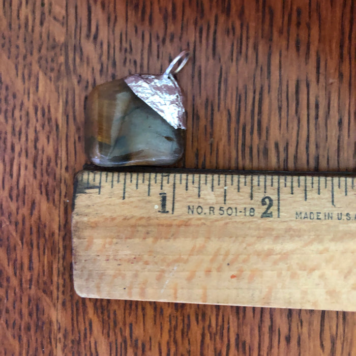 Artisan Made Rock Pendant So Beautiful Resembles a Tiger's Eye Handcrafted Necklace 1in x 1.25in