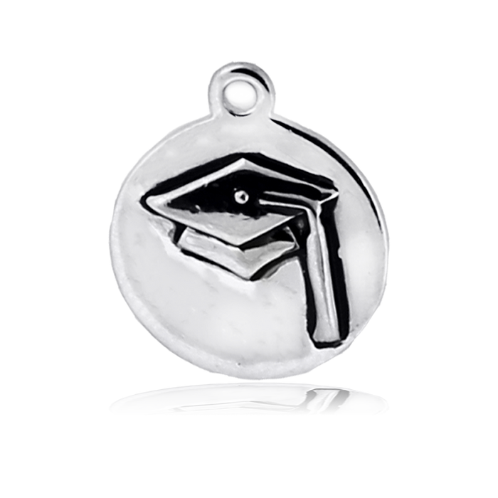 Australian Agate Stone Bracelet with Grad Cap Sterling Silver Charm