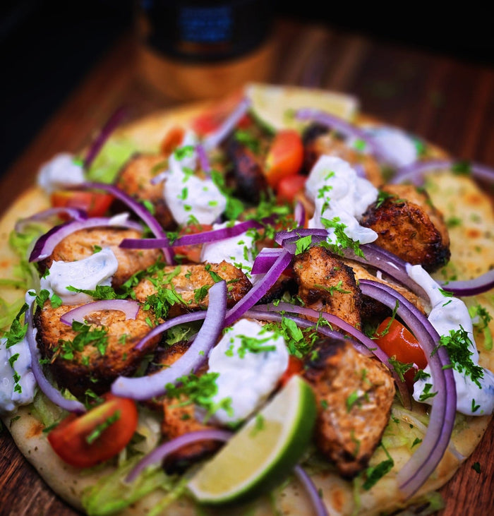 Close-up of Greek Gyro Spice Blend on black background