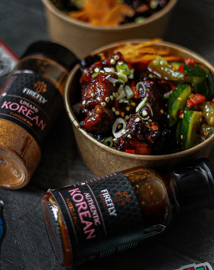Firefly Korean BBQ sauces with dish