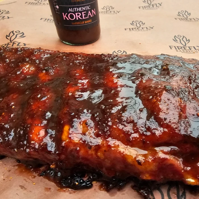 Ribs glazed with Firefly Korean BBQ Sauce