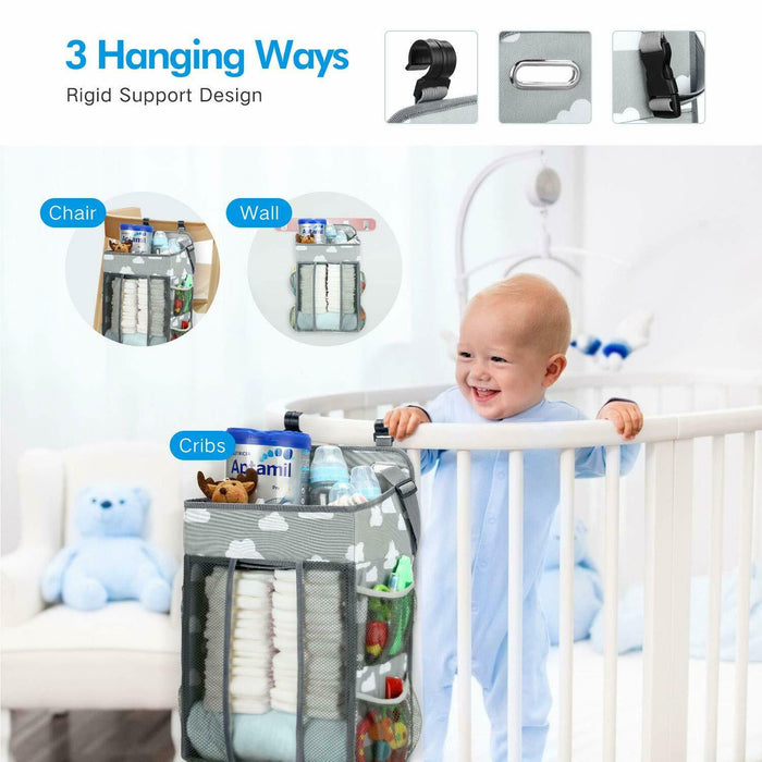 Baby Hanging Crib Organizer Nappy Diaper Changing Storage Caddy Bag Organiser