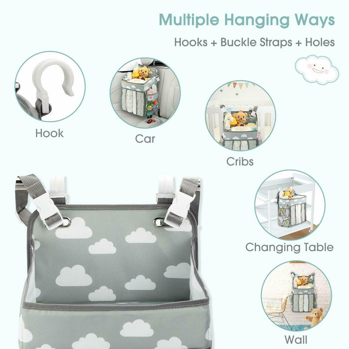 Baby Hanging Crib Organizer Nappy Diaper Changing Storage Caddy Bag Organiser