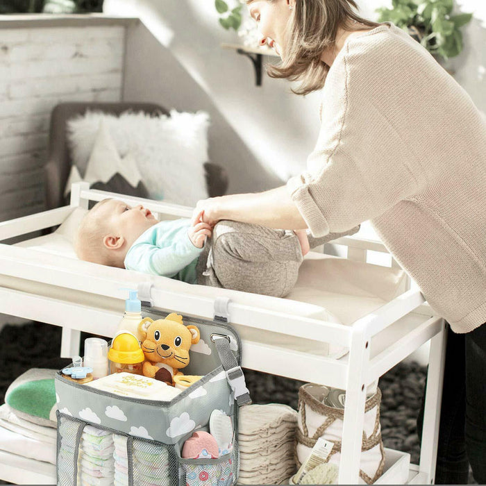 Baby Hanging Crib Organizer Nappy Diaper Changing Storage Caddy Bag Organiser