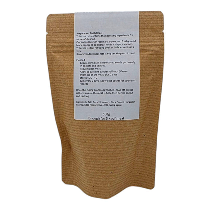 Curing kit packaging with instructions and ingredients