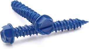 BBI Commercial Concrete Screws Indent HWH Slot Blue Finish TapCon
