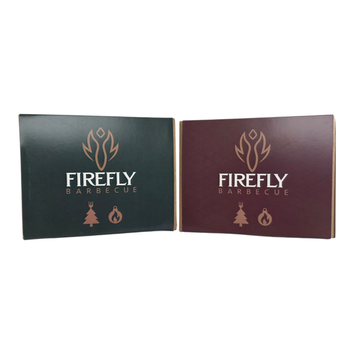 Firefly BBQ rubs in black containers with labels