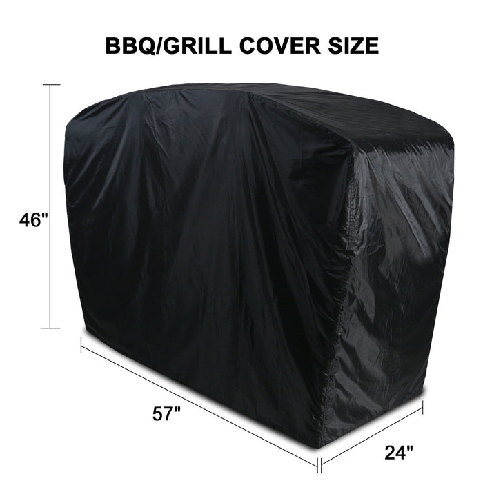 BBQ Gas Grill Cover 57" Barbecue Waterproof Outdoor Heavy Duty Protection Black