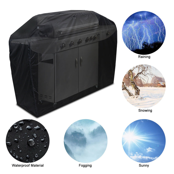 BBQ Gas Grill Cover 57" Barbecue Waterproof Outdoor Heavy Duty Protection Black
