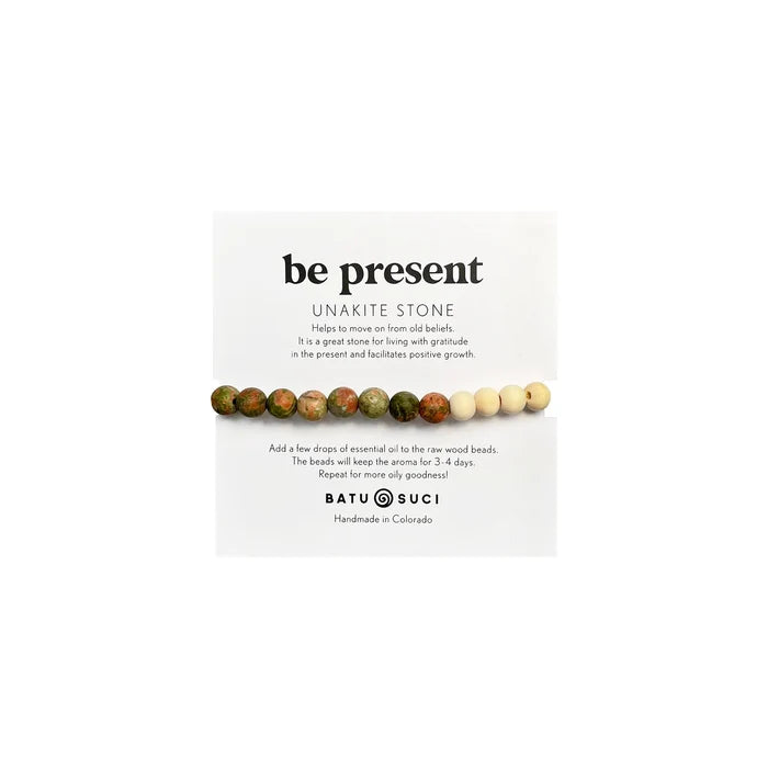 Be Present Unakite Diffuser Bracelet