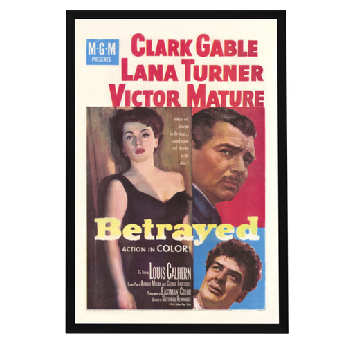 "Betrayed" (1954) Framed Movie Poster