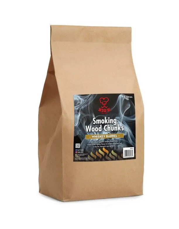 Whiskey Smoking Wood Chunks bag for outdoor grilling