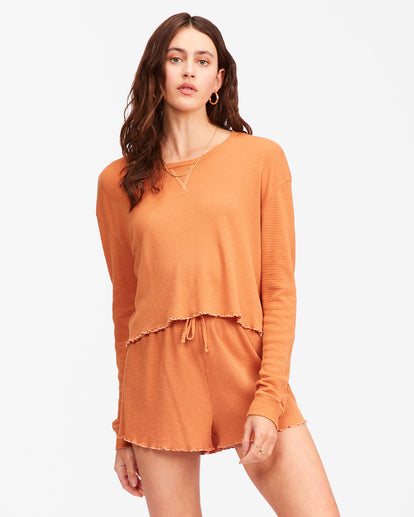 Billabong Pick Me Up Waffle Knit Long Sleeve Top by Billabong