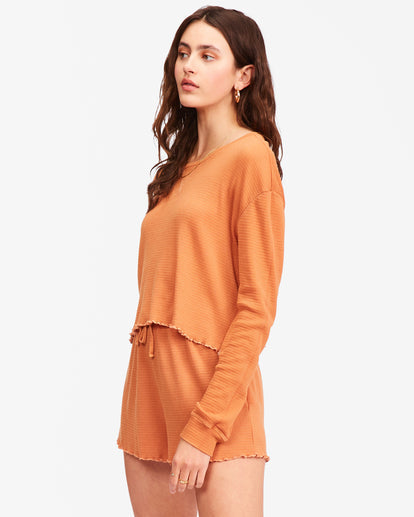 Billabong Pick Me Up Waffle Knit Long Sleeve Top by Billabong