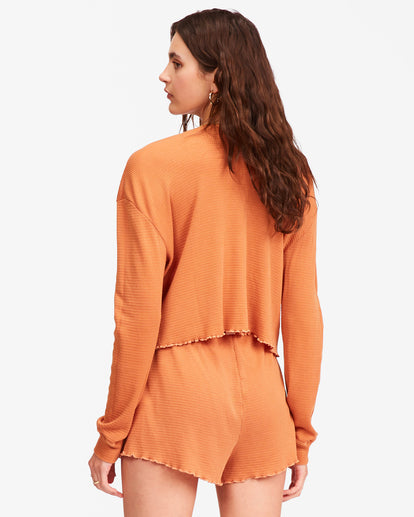 Billabong Pick Me Up Waffle Knit Long Sleeve Top by Billabong