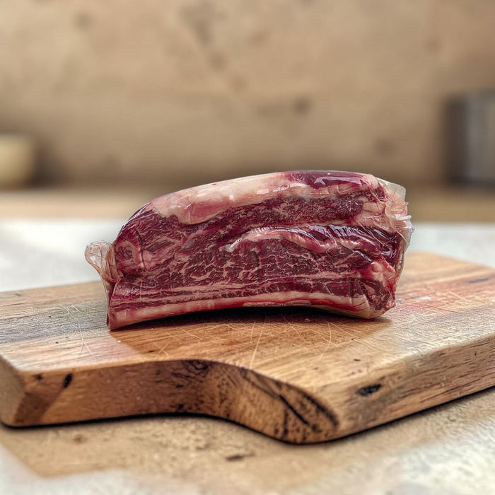 Frozen beef short ribs in vacuum pack