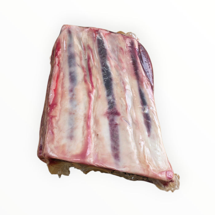 Frozen beef short ribs in vacuum pack