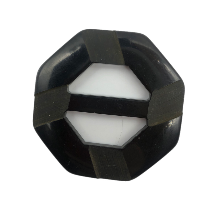 Black Carved Bakelite Buckle Scarf Holder