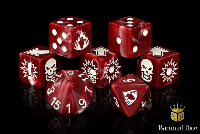 Blood Red - Bloody Football Dice (Set of 7)