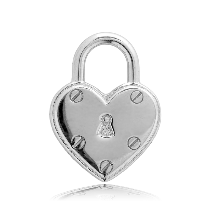 Blue Calcite Stone Bracelet with Love Lock Sterling Silver Charm