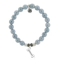 Blue Quartzite Stone Bracelet with Fur Ever Love Sterling Silver Charm