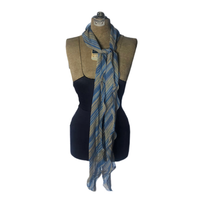 Blue Striped Long Unbranded Scarf