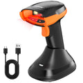 Bluetooth & 2.4GHz Wireless Barcode Scanner with Battery Indicator, Replaceable Battery, 2D/1D QR Code Reader