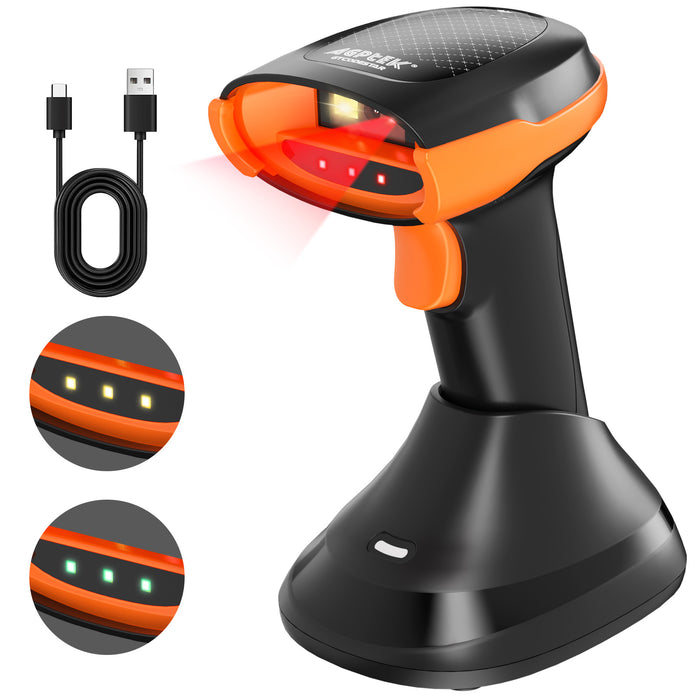 Bluetooth & 2.4GHz Wireless Barcode Scanner–Perfect for Retail 2D/1D QR Code Reader