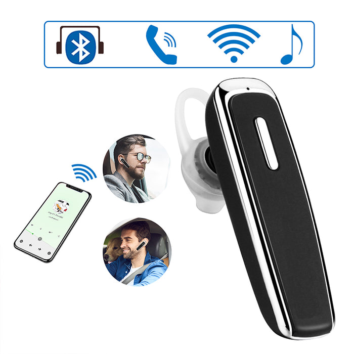 Bluetooth Wireless Trucker Headset Earpiece Hands-Free Mic Noise Cancellation