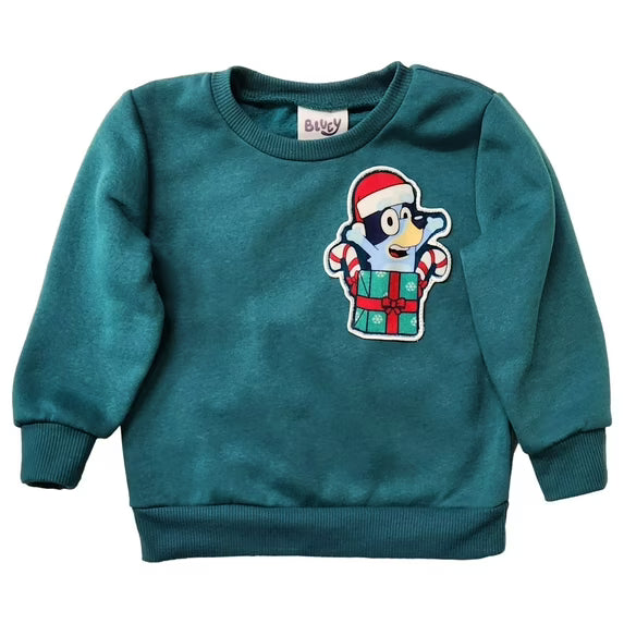 BLUEY TODDLER SWEATSHIRT Size 18M "Green with Bluey Emblem"