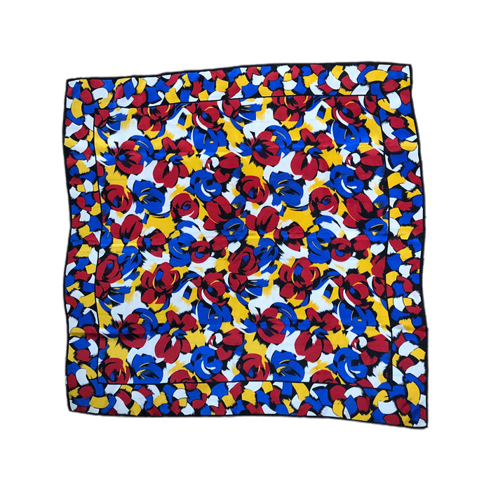 Bold Yellow Blue Red Abstract Unbranded Floral Scarf