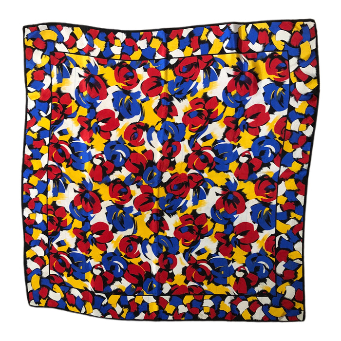 Bold Yellow Blue Red Abstract Unbranded Floral Scarf