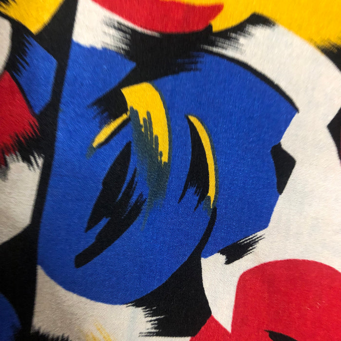 Bold Yellow Blue Red Abstract Unbranded Floral Scarf