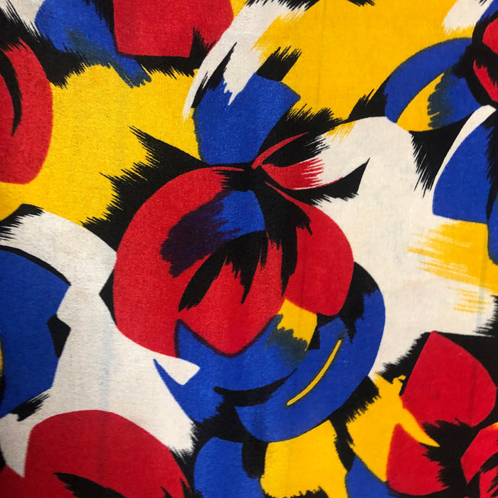 Bold Yellow Blue Red Abstract Unbranded Floral Scarf