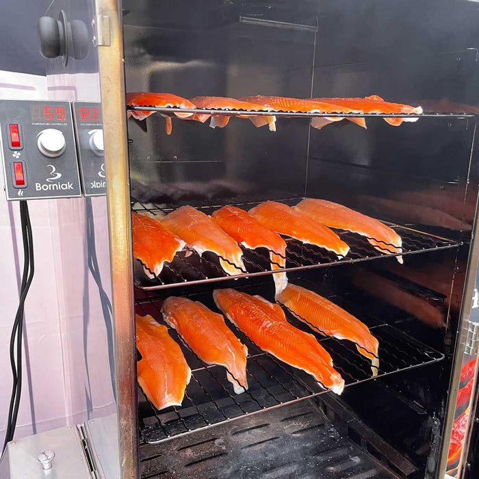 Salmon smoking in oven with Borniak smoker grate
