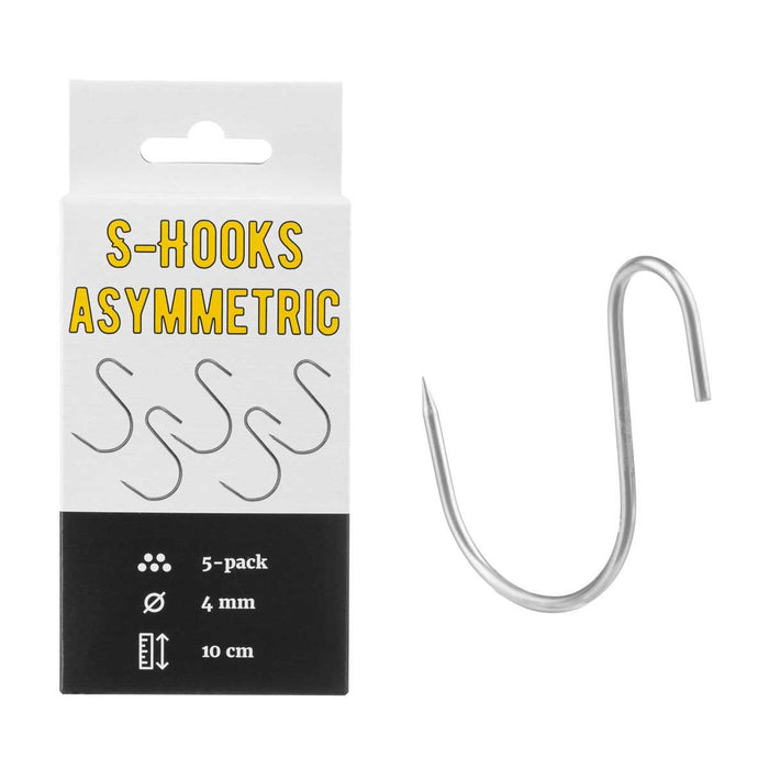 Set of 5 asymmetric meat smoking hooks for outdoor grill accessories