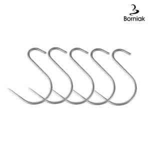 Multiple stainless steel meat smoking hooks for barbecue accessories
