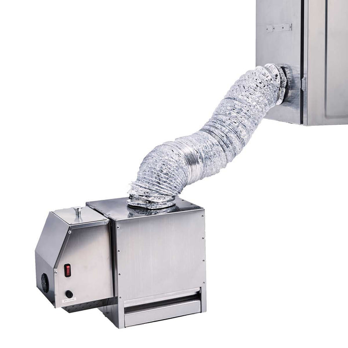 Flexible aluminum ducting for cold smoking in home and garden outdoor appliances