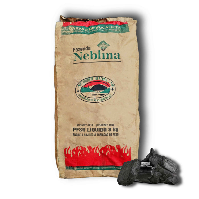 Brazilian eucalyptus charcoal 8kg in paper bag for grilling