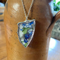 Broken Pottery Artisan Made Blackberry Pendant Fruit Plate Handcrafted Necklace 7/8 in x 1.5 in