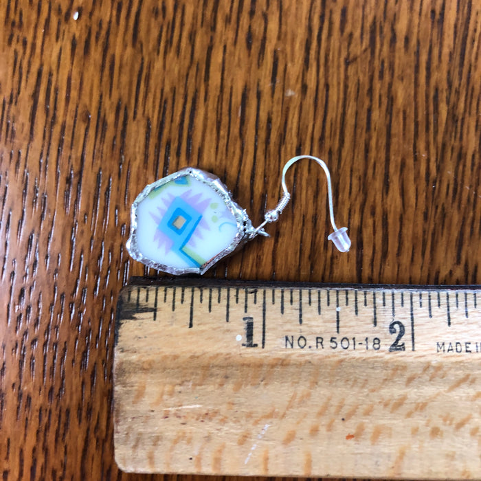 Broken Pottery Artisan Made Earrings Sango One World Japan Plate Handcrafted Dangle Earrings