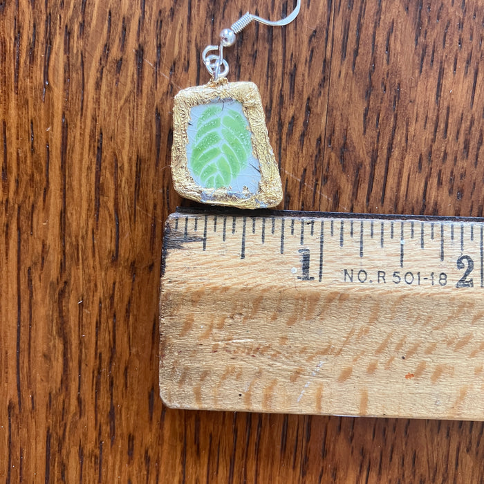 Broken Pottery Artisan Made Earrings Wells Plate Handcrafted Dangle Earrings