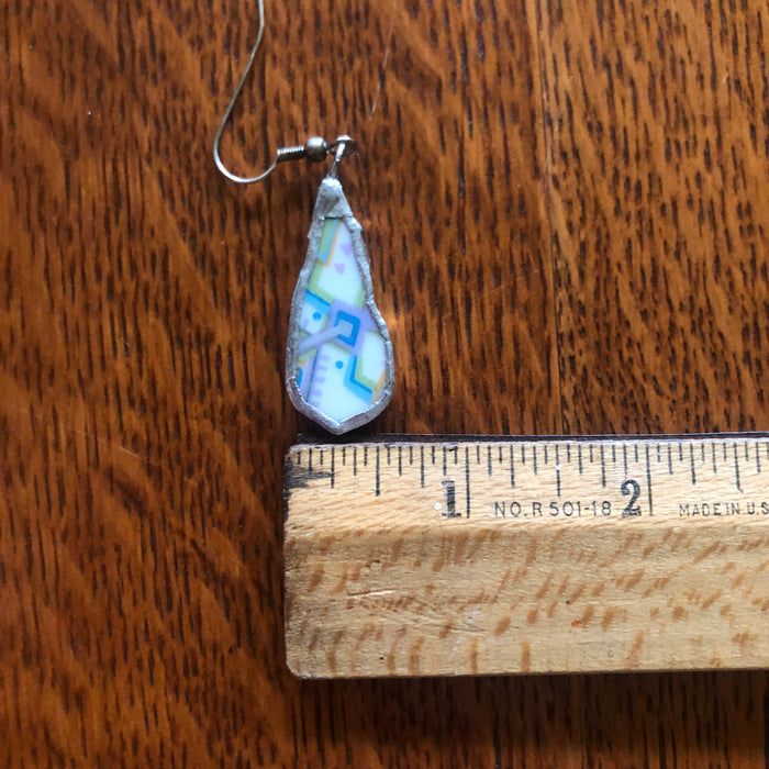 Broken Pottery Artisan Made Pendant And Dangle Earring Set Sango One World Japan Plate Handcrafted Jewelry Set