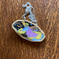 Broken Pottery Artisan Made Pendant Christian Religious Plate Handcrafted Necklace 2.25 in x 1.25 in