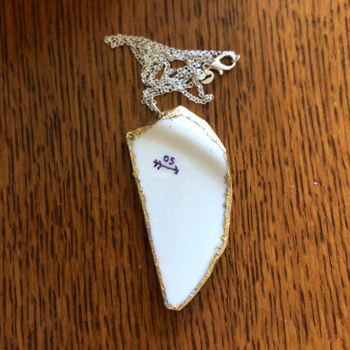 Broken Pottery Artisan Made Pendant Elvis Collector Plate Handcrafted Necklace 1.25in x 2.75in