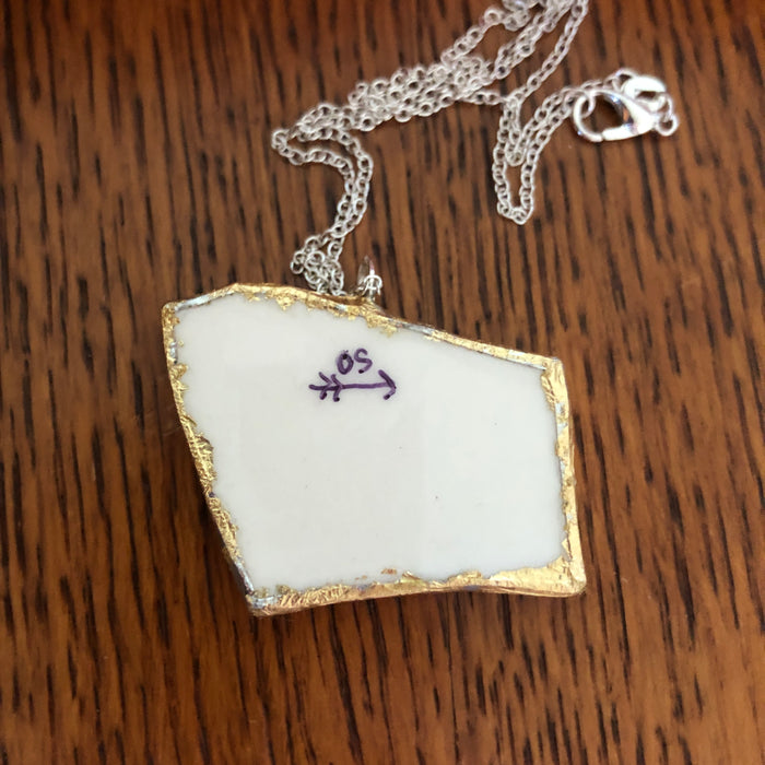 Broken Pottery Artisan Made Pendant Elvis Collector Plate Handcrafted Necklace 1 5/8in x 1.25in
