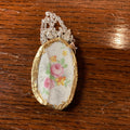 Broken Pottery Artisan Made Pendant Made In USA Plate Handcrafted Necklace 1 in x 1.75 in